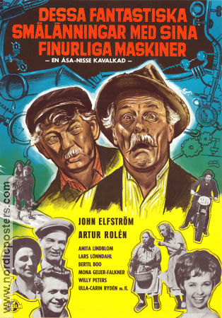 Dessa fantastiska smålänningar 1966 poster John Elfström Artur Rolén Anita Lindblom Lars Lönndahl Ragnar Frisk Affischkonstnär: Walter Bjorne Hitta mer: Åsa-Nisse