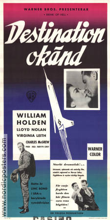 Destination okänd 1956 poster William Holden Lloyd Nolan Mervyn LeRoy Flyg