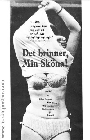 Det brinner min sköna! 1967 poster Jan Vostrcil Josef Sebanek Josef Valnoha Milos Forman Filmen från: Czechoslovakia Brand Konstaffischer