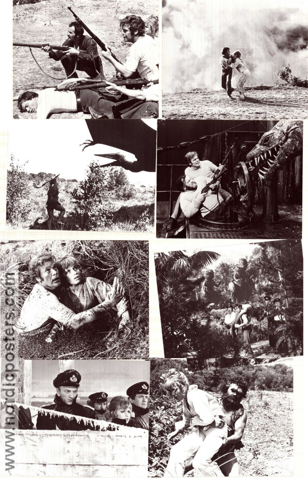 Det djävulska landet 1974 filmfotos Doug McClure John McEnery Susan Penhaligon Kevin Connor Dinosaurier och drakar