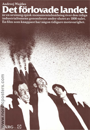 Det förlovade landet 1975 poster Daniel Olbrychski Wojciech Pszoniak Andrzej Seweryn Andrzej Wajda Filmen från: Poland Konstaffischer