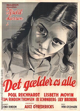 Det gaelder os alle 1949 poster Ilselil Larsen Danmark