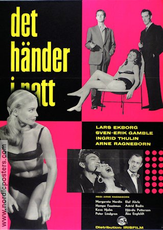 Det händer i natt 1957 poster Lars Ekborg Sven-Eric Gamble Ingrid Thulin