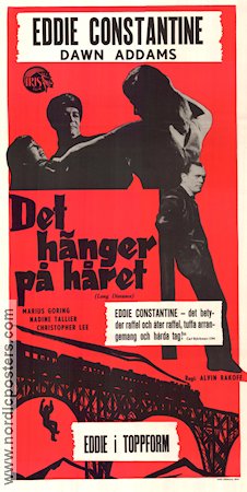 Det hänger på håret 1959 poster Eddie Constantine Dawn Addams Marius Goring Alvin Rakoff