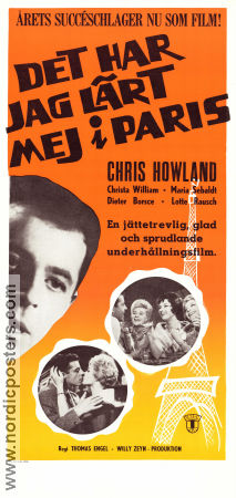 Det har jag lärt mig i Paris 1960 poster Chris Howland Christa Williams Gisela Trowe Thomas Engel Musikaler