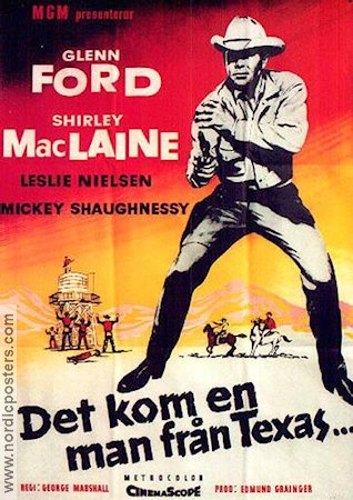 Det kom en man från Texas 1958 poster Glenn Ford Shirley MacLaine