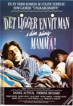 Det ligger en vit man i din säng mamma 1989 poster Daniel Auteuil Firmine Richard Pierre Vernier Coline Serreau