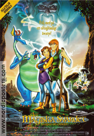 Det magiska svärdet 1998 poster Jessalyn Gilsig Frederik Du Chau Animerat Dinosaurier och drakar