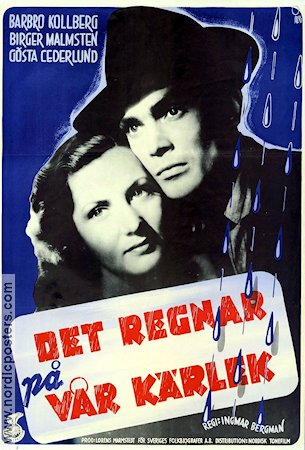 Det regnar på vår kärlek 1946 poster Barbro Kollberg Birger Malmsten Ingmar Bergman