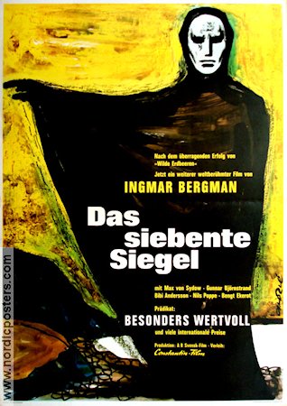 Det sjunde inseglet 1957 poster Max von Sydow Gunnar Björnstrand Nils Poppe Bengt Ekerot Bibi Andersson Inga Gill Gunnel Lindblom Ingmar Bergman