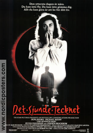 Det sjunde tecknet 1988 poster Demi Moore Michael Biehn Jürgen Prochnow Carl Schultz