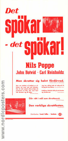 Det spökar det spökar 1943 poster Nils Poppe Carl Reinholdz John Botvid Hugo Bolander