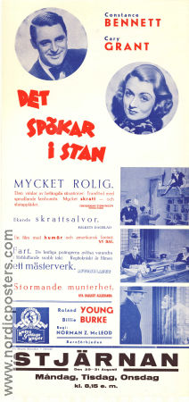 Det spökar i stan 1937 poster Cary Grant Constance Bennett Norman Z McLeod