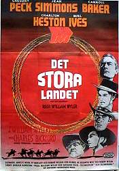 Det stora landet 1959 poster Gregory Peck Jean Simmons Carroll Baker Charlton Heston Burl Ives William Wyler