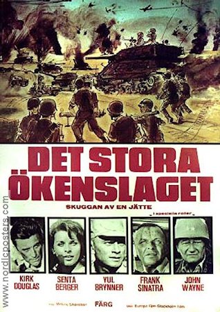 Det stora ökenslaget 1966 poster John Wayne Frank Sinatra Kirk Douglas Yul Brynner Senta Berger Melville Shavelson Krig