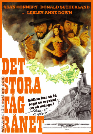 Det stora tågrånet 1978 poster Sean Connery Donald Sutherland Lesley-Anne Down Michael Crichton Tåg