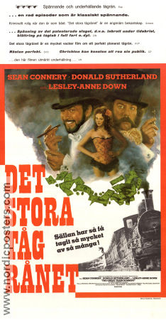 Det stora tågrånet 1978 poster Sean Connery Donald Sutherland Lesley-Anne Down Michael Crichton Tåg