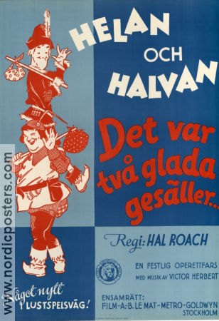 Det var två glada gesäller 1934 poster Stan Laurel Oliver Hardy Gus Meins