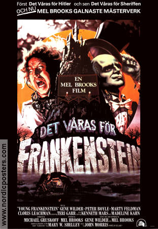 Det våras för Frankenstein 1974 poster Gene Wilder Marty Feldman Madeline Kahn Mel Brooks