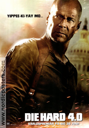 Die Hard 4 2007 poster Bruce Willis Justin Long Timothy Olyphant Len Wiseman