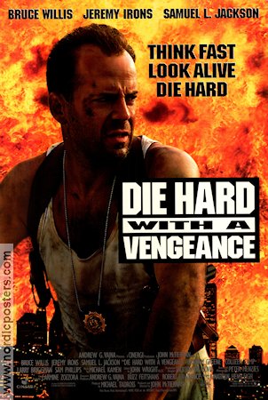 Die Hard with a Vengeance 1995 poster Bruce Willis Jeremy Irons Samuel L Jackson John McTiernan