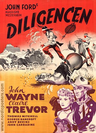 Diligensen 1939 poster John Wayne Claire Trevor Andy Devine John Ford