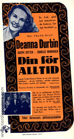 Din för alltid 1943 poster Deanna Durbin Joseph Cotten Frank Ryan