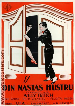 Din nästas hustru 1927 poster Willy Fritsch Imre Raday Rudolf Biebrach