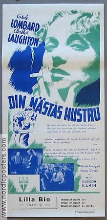 Din nästas hustru 1942 poster Carole Lombard Charles Laughton