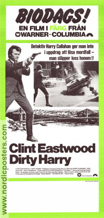 Dirty Harry 1971 poster Clint Eastwood Andrew Robinson Harry Guardino Don Siegel Vapen Poliser