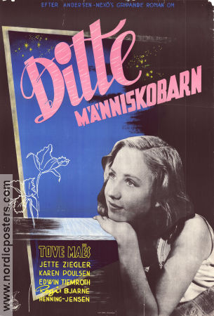 Ditte människobarn 1947 poster Tove Maes Karen Poulsen Rasmus Ottesen Bjarne Henning-Jensen Danmark