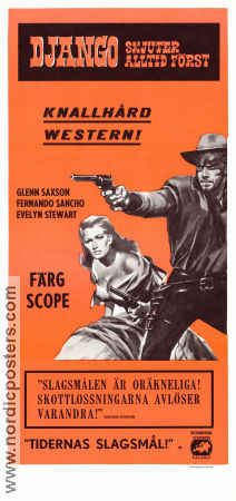 Django skjuter alltid först 1966 poster Glenn Saxson Evelyn Stewart Fernando Sancho Alberto De Martino