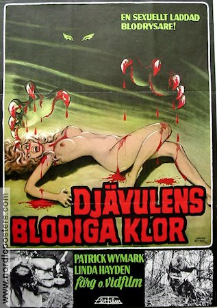 Djävulens blodiga klor 1971 poster Patrick Wymark Linda Hayden Barry Andrews Piers Haggard Damer