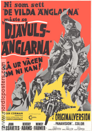 Djävulsänglarna 1967 poster John Cassavetes Beverly Adams Mimsy Farmer Roger Corman Motorcyklar