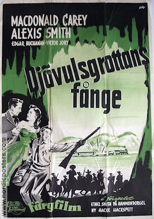 Djävulsgrottans fånge 1952 poster Macdonald Carey Berg