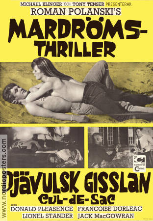 Djävulsk gisslan 1966 poster Donald Pleasence Jack MacGowran Francoise Dorleac Roman Polanski Damer Strand