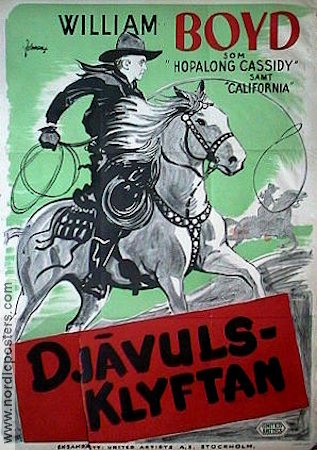 Djävulsklyftan 1946 poster William Boyd Hitta mer: Hopalong Cassidy Eric Rohman art