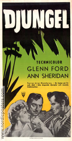 Djungel 1953 poster Glenn Ford Ann Sheridan Zachary Scott Jacques Tourneur