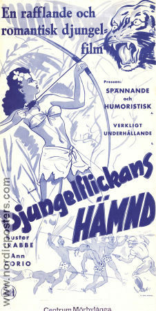 Djungelflickans hämnd 1942 poster Ann Corio Buster Crabbe Evelyn Wahl Sam Newfield