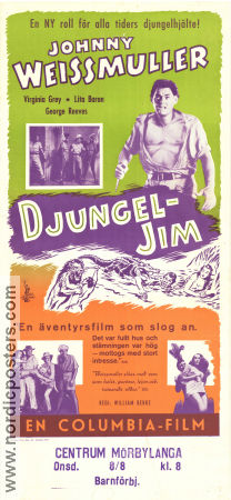 Djungel-Jim 1949 poster Johnny Weissmuller Virginia Grey Äventyr matinée Från serier