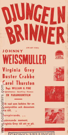 Djungeln brinner 1946 poster Johnny Weissmuller