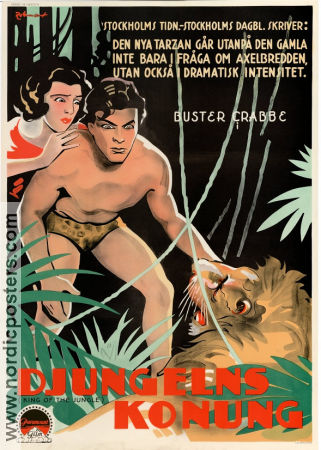 Djungelns konung 1932 poster Buster Crabbe Frances Dee H Bruce Humberstone Hitta mer: Tarzan