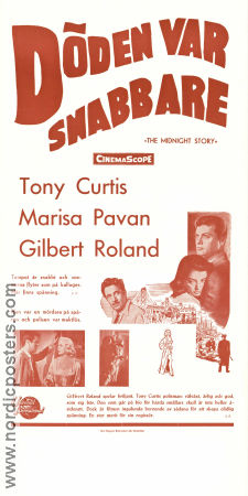 Döden var snabbare 1957 poster Tony Curtis Marisa Pavan Gilbert Roland Joseph Pevney Film Noir