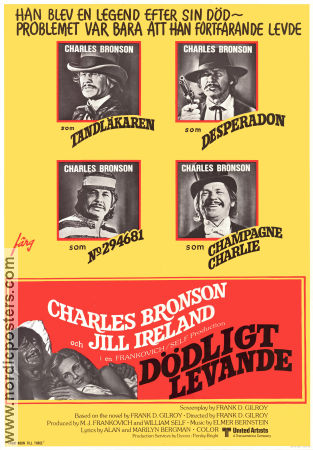 Dödligt levande 1976 poster Charles Bronson Jill Ireland Frank D Gilroy