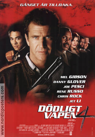 Dödligt vapen 4 1998 poster Mel Gibson Richard Donner