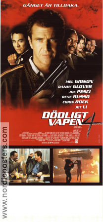 Dödligt vapen 4 1998 poster Mel Gibson Danny Glover Jet Li Richard Donner Vapen