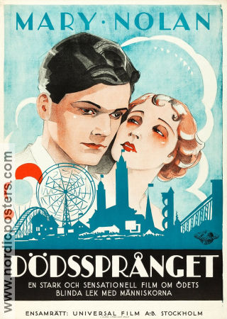 Dödssprånget 1930 poster Mary Nolan William Janney Eric Rohman art Cirkus