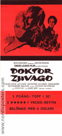 Doktor Zjivago 1965 poster Omar Sharif Julie Christie Rod Steiger Alec Guinness Geraldine Chaplin David Lean Text: Boris Pasternak