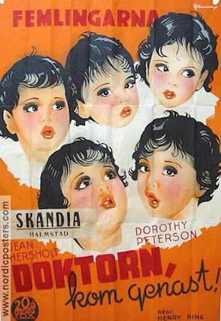 Doktorn kom genast 1936 poster Yvonne Dionne Henry King Barn