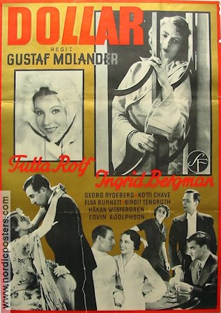 Dollar 1938 poster Tutta Rolf Ingrid Bergman Georg Rydeberg Pengar